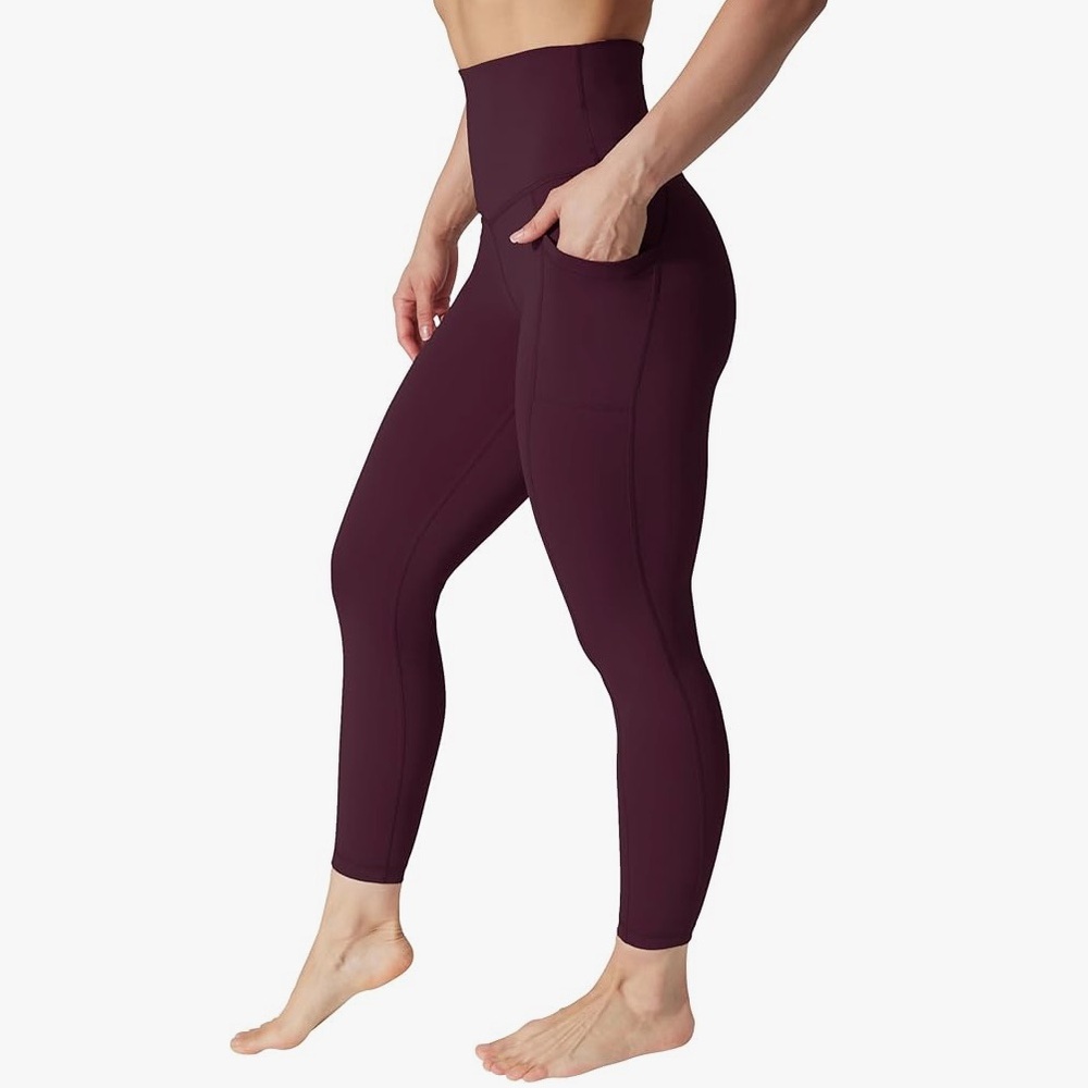 90 Degree By Reflex High-Waisted Plum Leggings